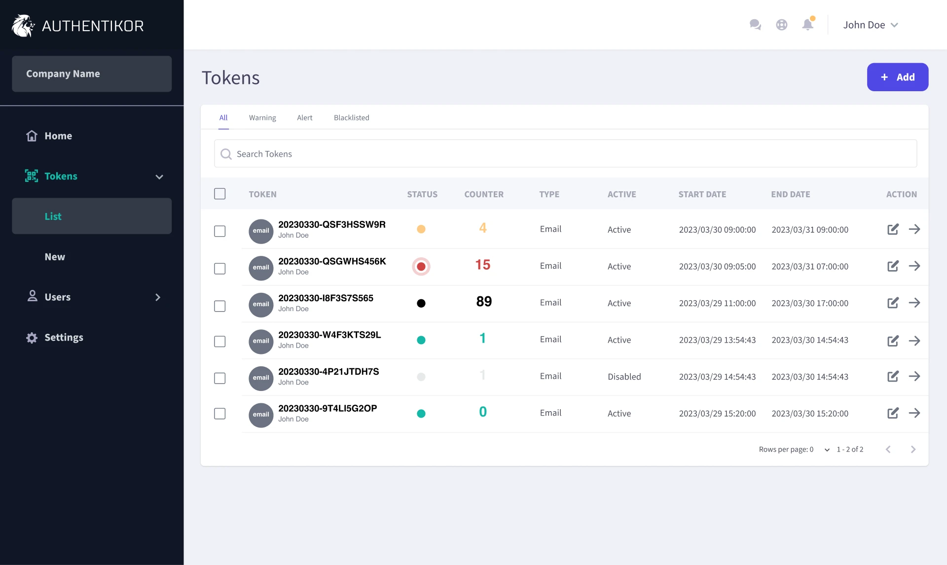 Authentikor Cybersecurity Platform screenshot 2