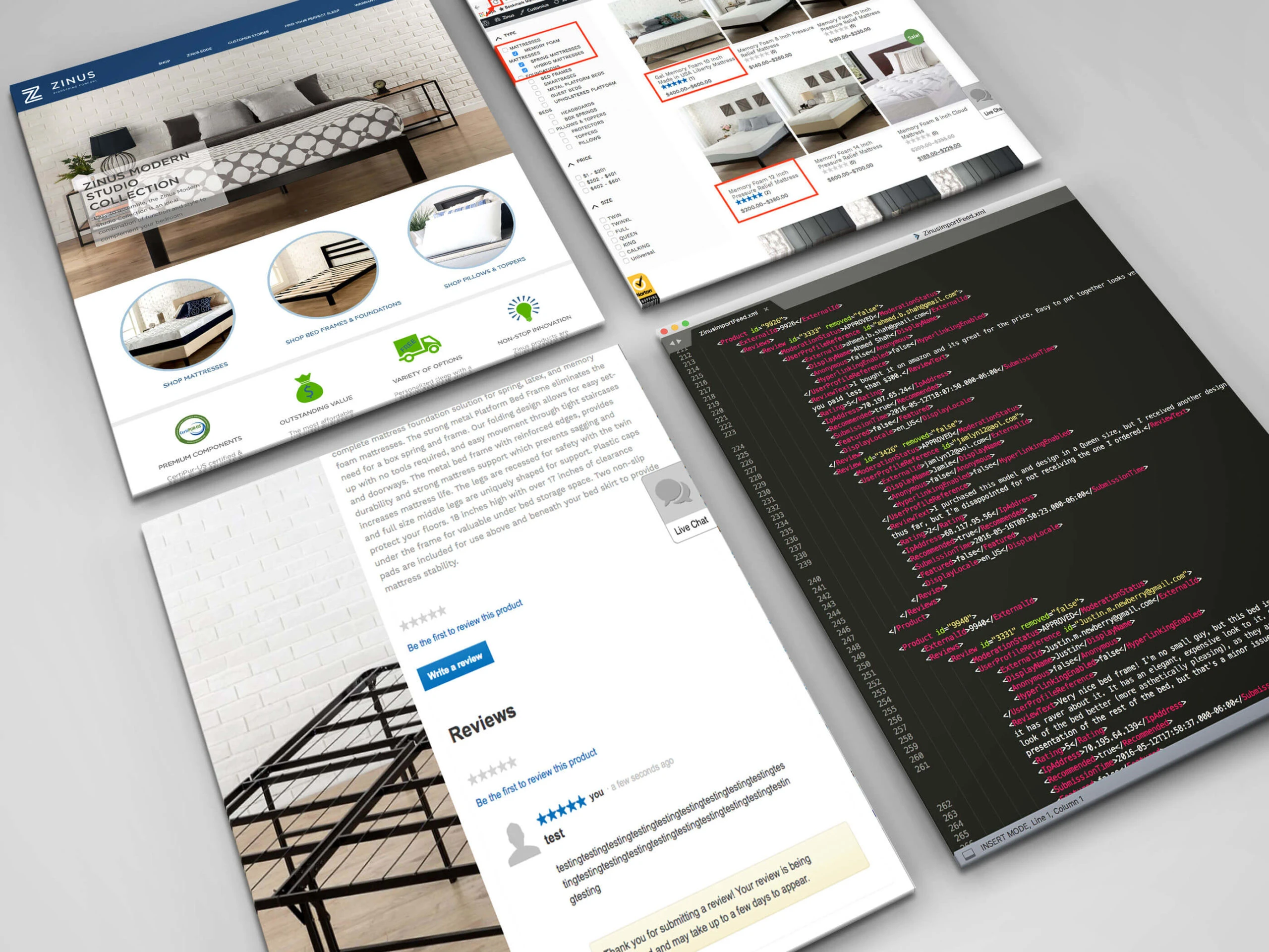 Zinus.com Bazaarvoice Integration and Backup Automation